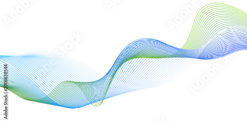 Light green or blue wave line background, wave line with sense of motion and fluidity, green  waves curve lines banner background design. flyer, poster, website, banner, brochure. Vector illustration