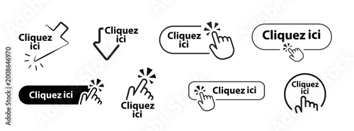 Bild auf Leinwand cliquez ici text on white background