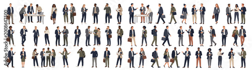 Flat Vector Business Professional People Character Set Corporate Architectural Cutouts