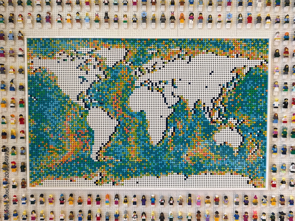 Fototapeta premium April 2026, Singapore: LEGO Art World Map building set