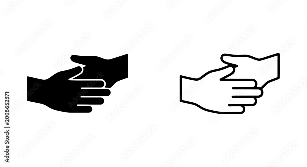 Obraz premium Handshake icons, business handshake, partnership hands, agreement symbols