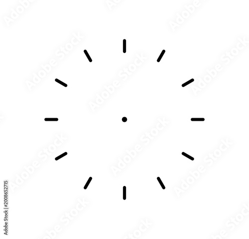 Εκτύπωση καμβά Minimal clock dial marks arranged in a circular layout in minimalist style on a white background, representing the concept of time