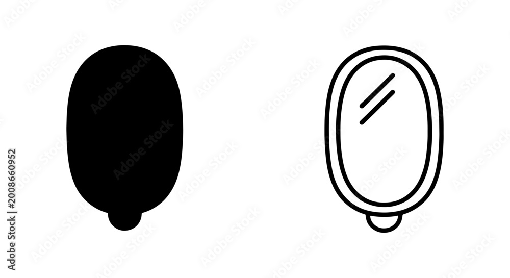 Fototapeta premium Black and white balloon icons, vector illustrations, simple shapes