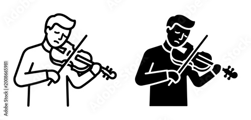 Obraz na plátne vector violinist set on white background