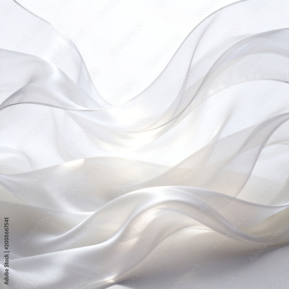 Fototapeta premium White Satin Fabric Flowing Textures