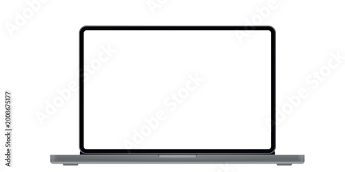 Modern thin frame realistic laptop, notebook or ultrabook mockup for inserting any UI interface advertisment