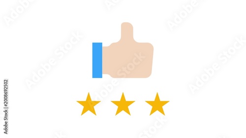 Animated review icon motion graphic. 4k video