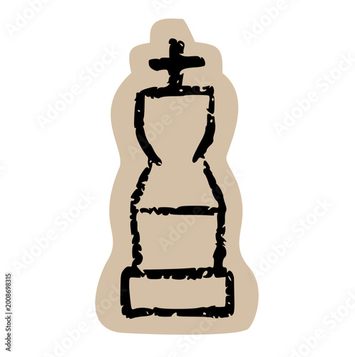 Canvas Print Chess king scrapbook collage, board game piece, strategy icon, royal doodle, gra