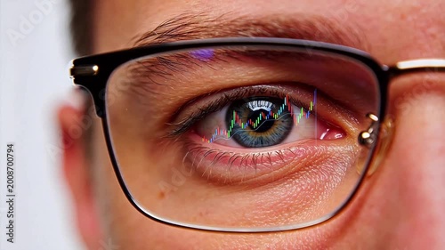 eye with financial chart overlay