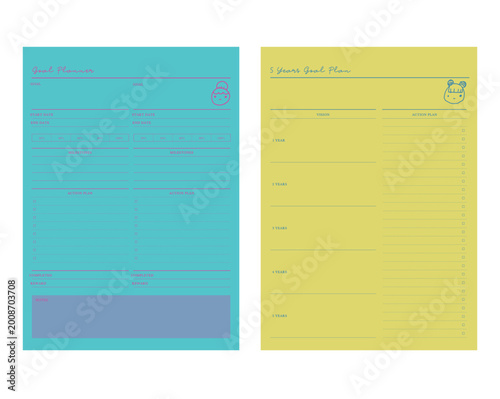 5 years Goal planner. (smile bean girl)