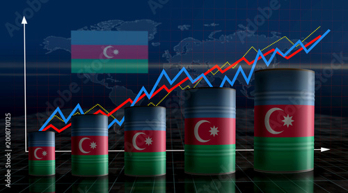 Bild auf Leinwand Azerbaijan oil crude petroleum fuel barrels on chart