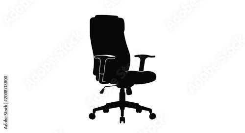 Office chair silhouette on a white background