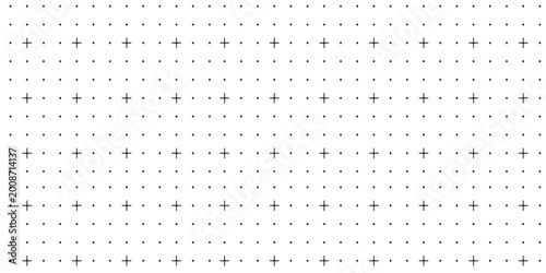 Tableau sur toile Seamless tiny plus sign grid pattern on light background for clean modern design