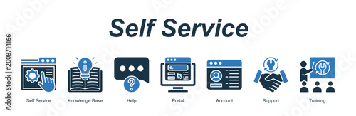 Obraz na plátně Self Service banner web icon vector illustration concept with an icon of Self Se