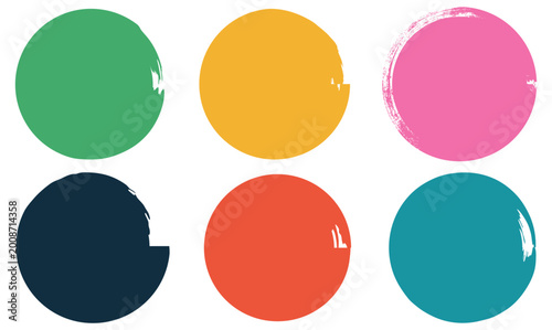 Tableau sur toile Set of watercolor circles brash multicolored