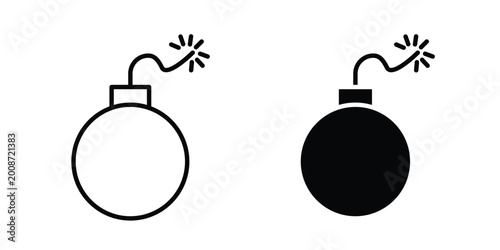 Fotografija Bomb icon editable stroke. Linear and flat icons