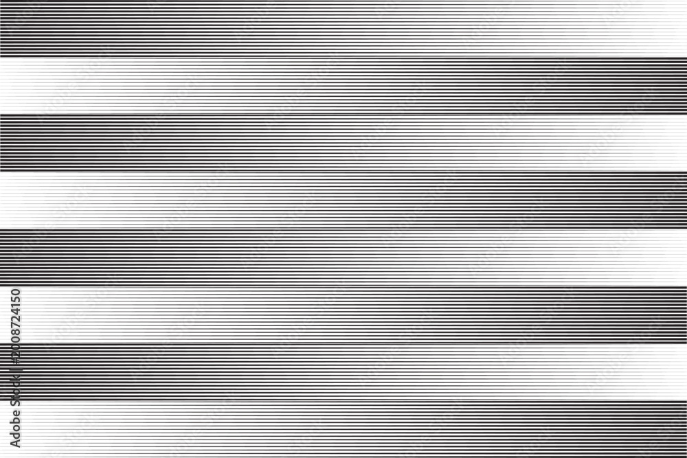 Fototapeta premium Background with repeated black horizontal straight parallel lines with faded halftone effect. Simple gradation print. Blinds texture. Vector graphic illustration