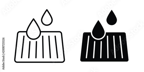 Canvastavla Drain or Drainage icon editable stroke. Linear and flat icons