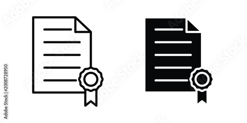 Obraz na plátně License document icon editable stroke. Linear and flat icons