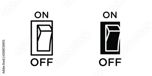 Tableau sur toile Light switch off icon editable stroke. Linear and flat icons