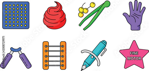 Tableau sur toile Fine Motor Skills Development Tool Set Featuring Occupational Therapy Equipment