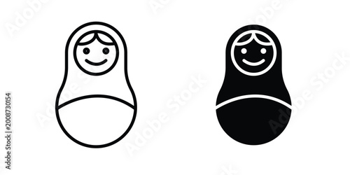 Foto Nesting dolls icon editable stroke. Linear and flat icons