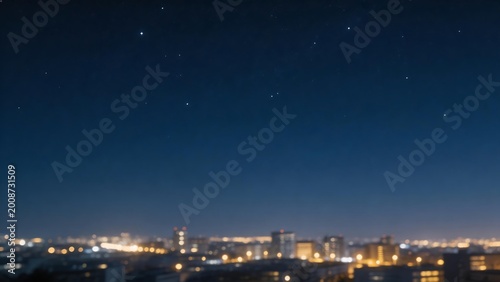 Night cityscape with stars