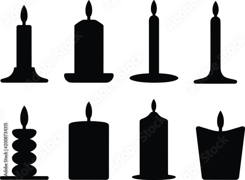 Photos Candle silhouettes set classic pillar and taper candles decorative wax lighting