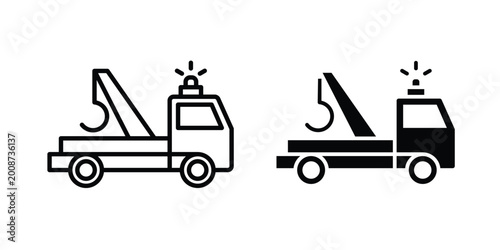 Foto Tow truck icon editable stroke. Linear and flat icons