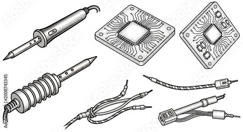 Bild auf Leinwand Soldering tools and equipment closeup.