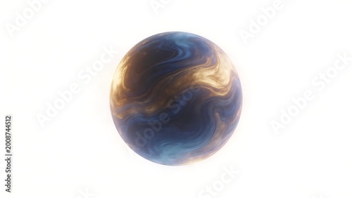 Abstract sphere with swirling patterns