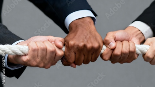 hands pulling rope