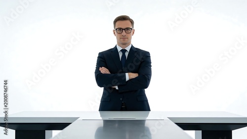 Businessman in suit with arms crossed