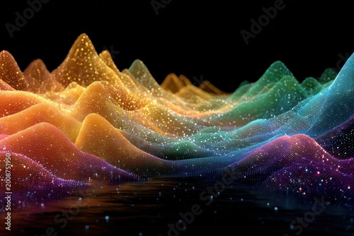 Frequency Visualization Abstract Colorful Waves