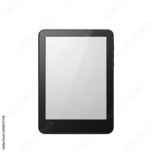 Black e reader device with blank screen isolated on transparent background high quality professional detailed modern