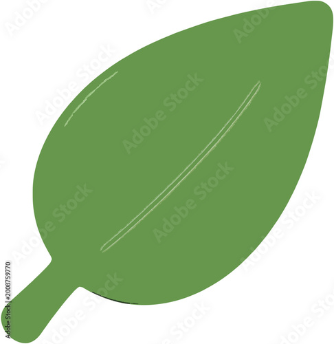 Green Leaf Icon Flat Design Nature Growth Symbol