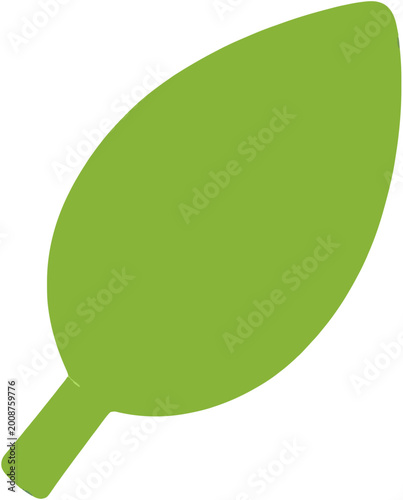 Green Leaf Badge Icon for Environmental Protection Concept