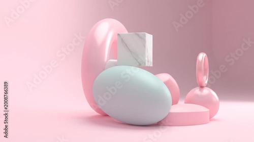 Abstract geometric shapes arranged in a pleasing composition on a soft