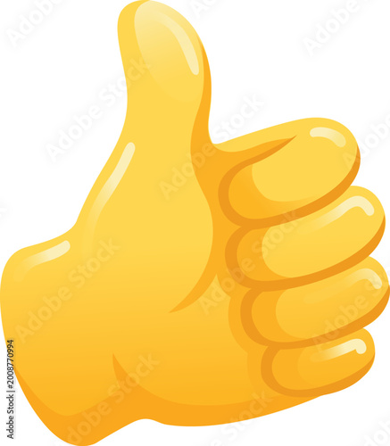 Yellow Thumbs Up Emoji Positive Like Approval Hand Design 