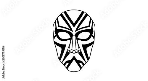 Obraz na plátně Tribal Mask With Geometric Patterns