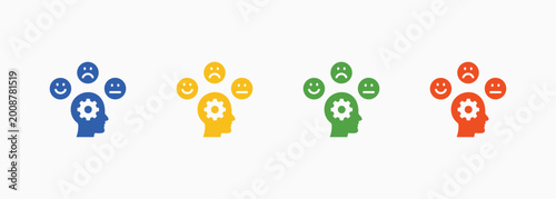 Tableau sur toile Human Behavior Icon Set Color Multiple Style Collection Illustration