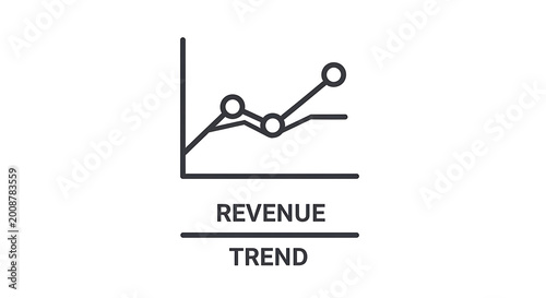 Revenue trend icon, financial growth chart symbol