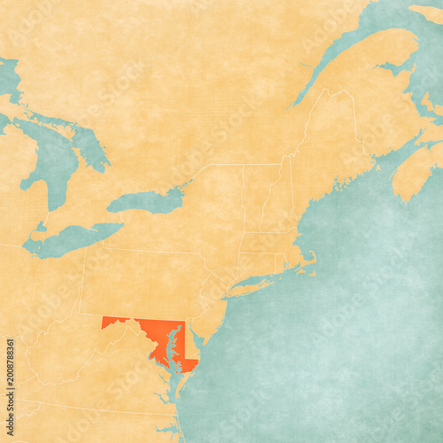Map of Northeastern United States - Maryland
