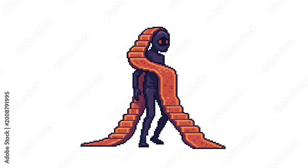 Fototapeta premium Surreal figure with stairs as clothing abstract concept.