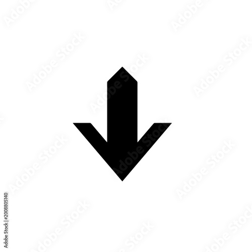 Download arrow icon, monochrome flat style