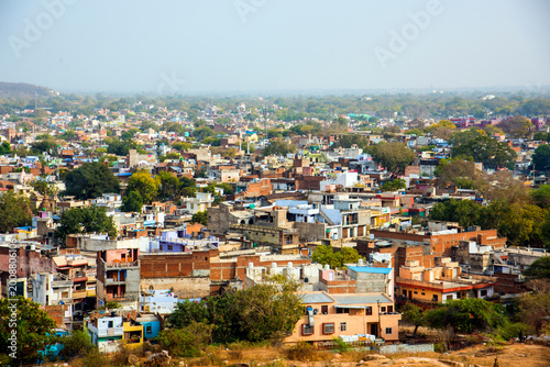 Cityscape of Jhansi city view from Jhansi fort, India.