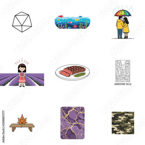 Abstract Vector Illustration Collage with Figures and Shapes