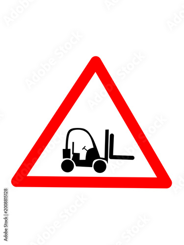 Warning Sign Set with Icons in Red Outlined Triangle 