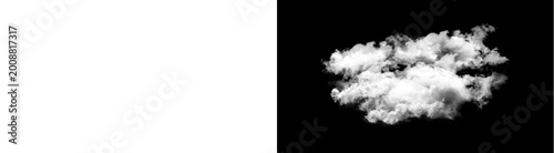 Fotografie PNG image of A single fluffy white cumulus cloud isolated as a realistic weather