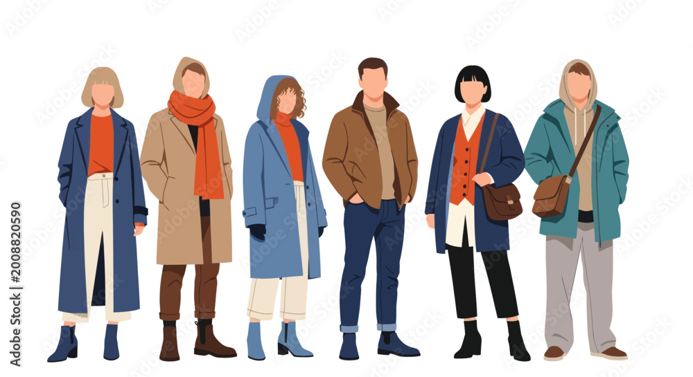 Fototapeta premium Diverse group of adults standing together.
